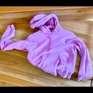 Baby pink cropped Champion Hopdie